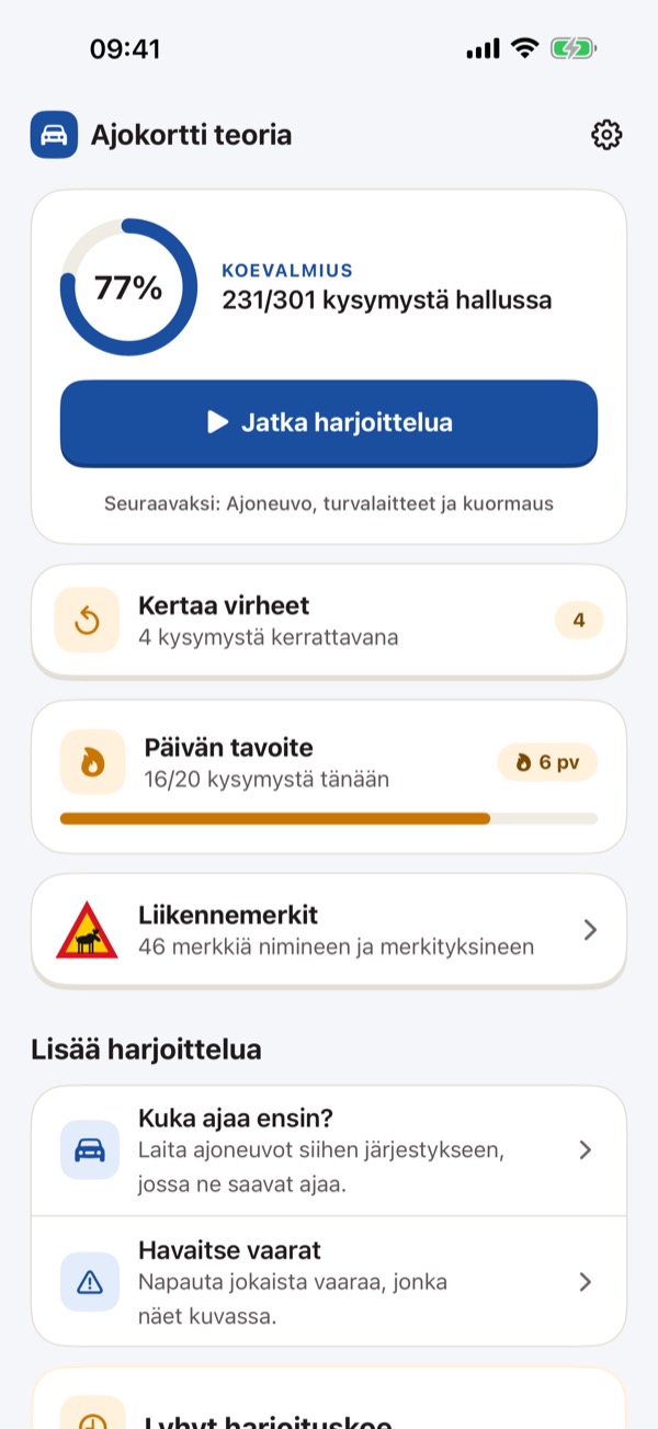 Ajokortti teoria – teoriakoe B – Screenshot 1