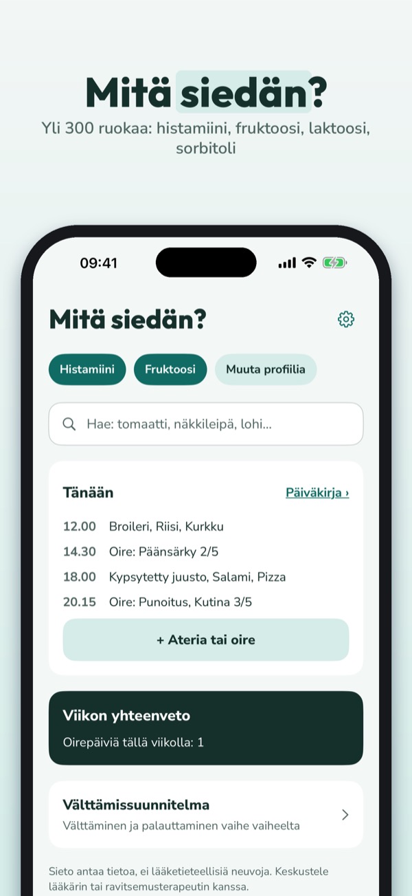 Sieto – histamiini & fruktoosi 1