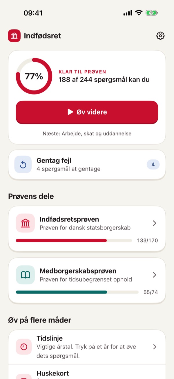 Indfødsretsprøven 2026/2027 – Screenshot 1