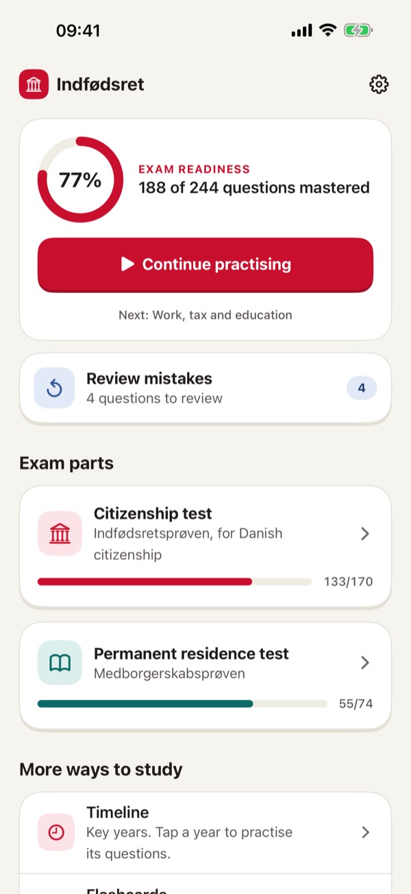 Danish Citizenship Test Prep – Screenshot 1