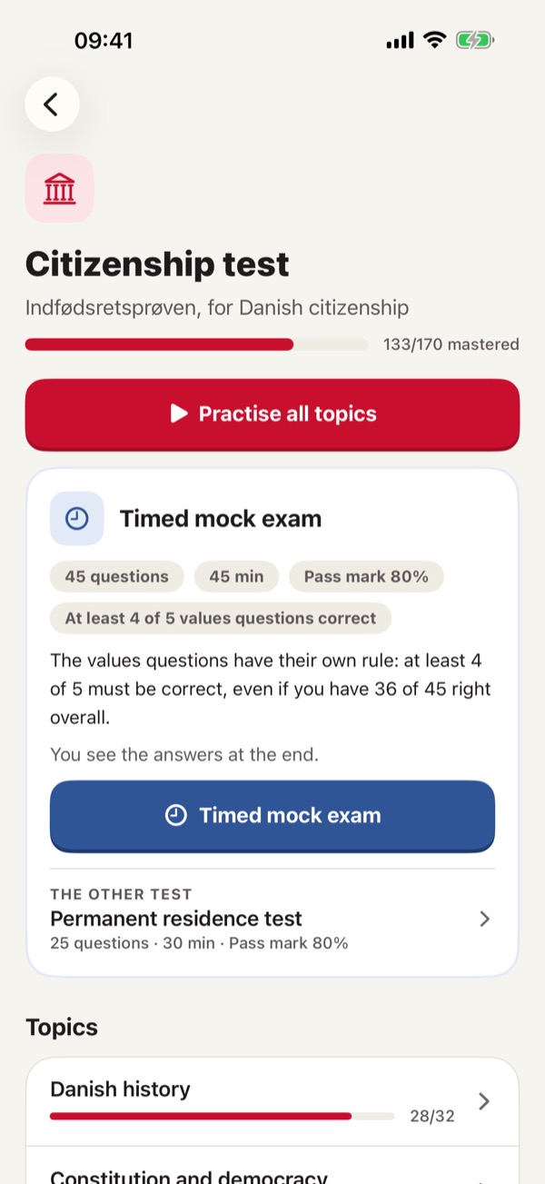 Danish Citizenship Test Prep – Screenshot 2