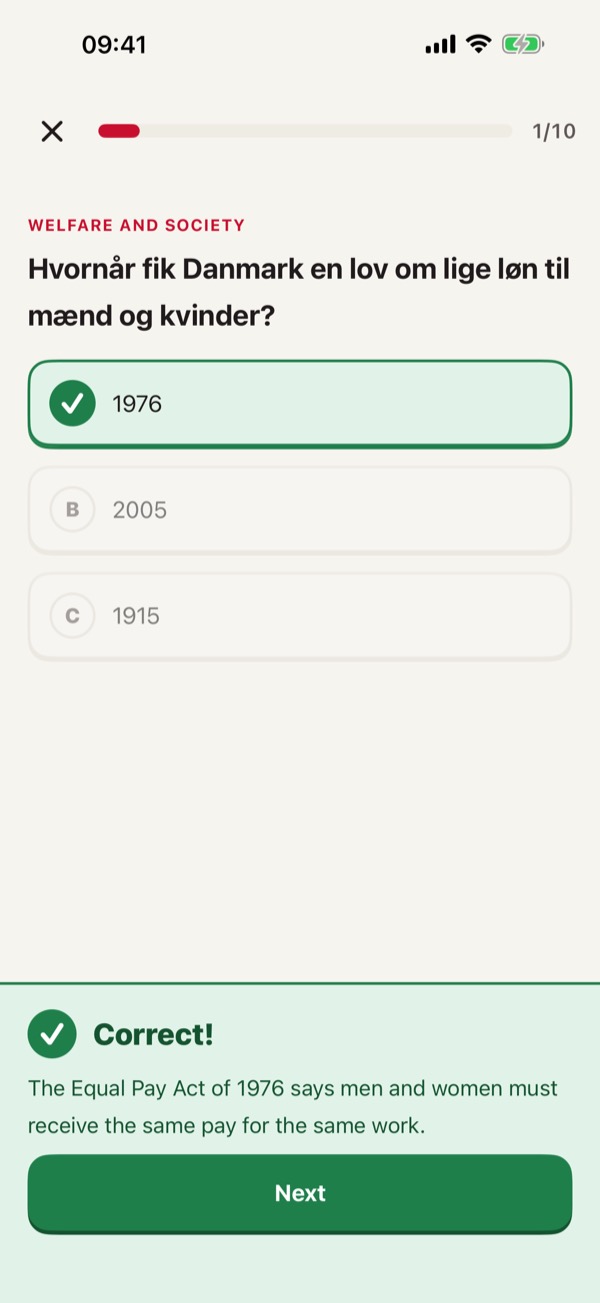 Danish Citizenship Test Prep – Screenshot 3