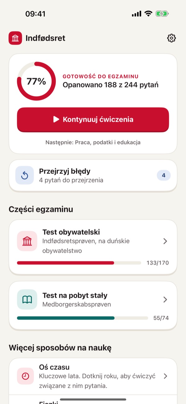 Test na obywatelstwo Danii – Screenshot 1