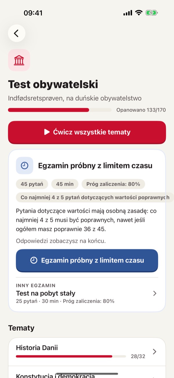 Test na obywatelstwo Danii – Screenshot 2