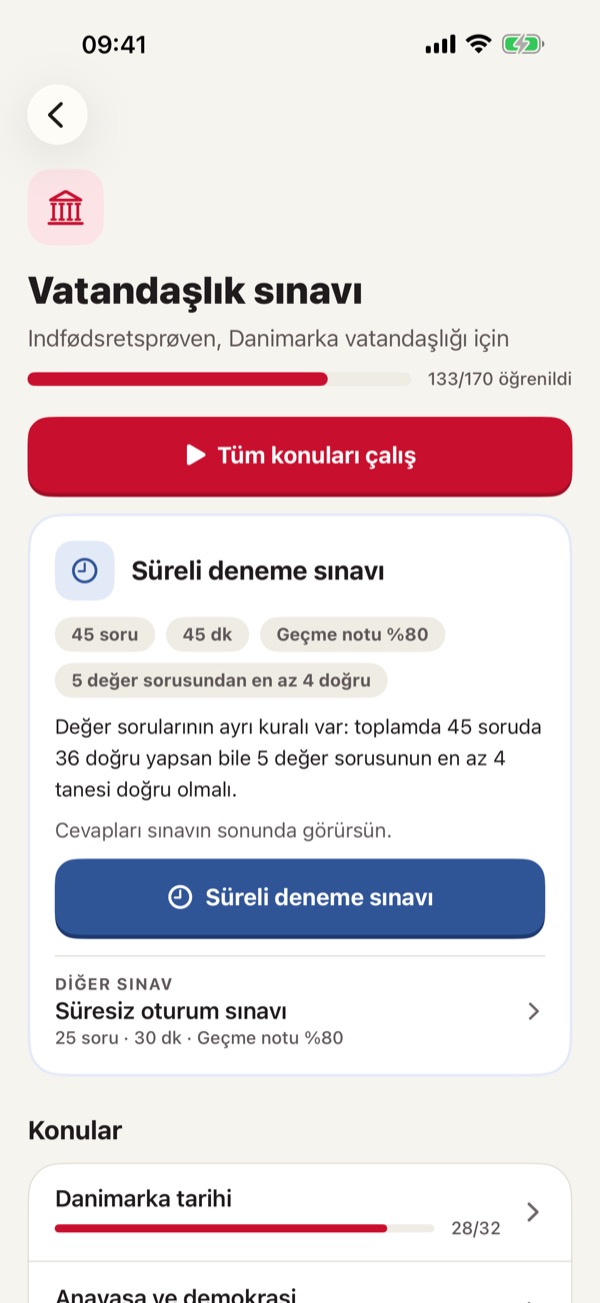 Danimarka Vatandaşlık Testi – Screenshot 2