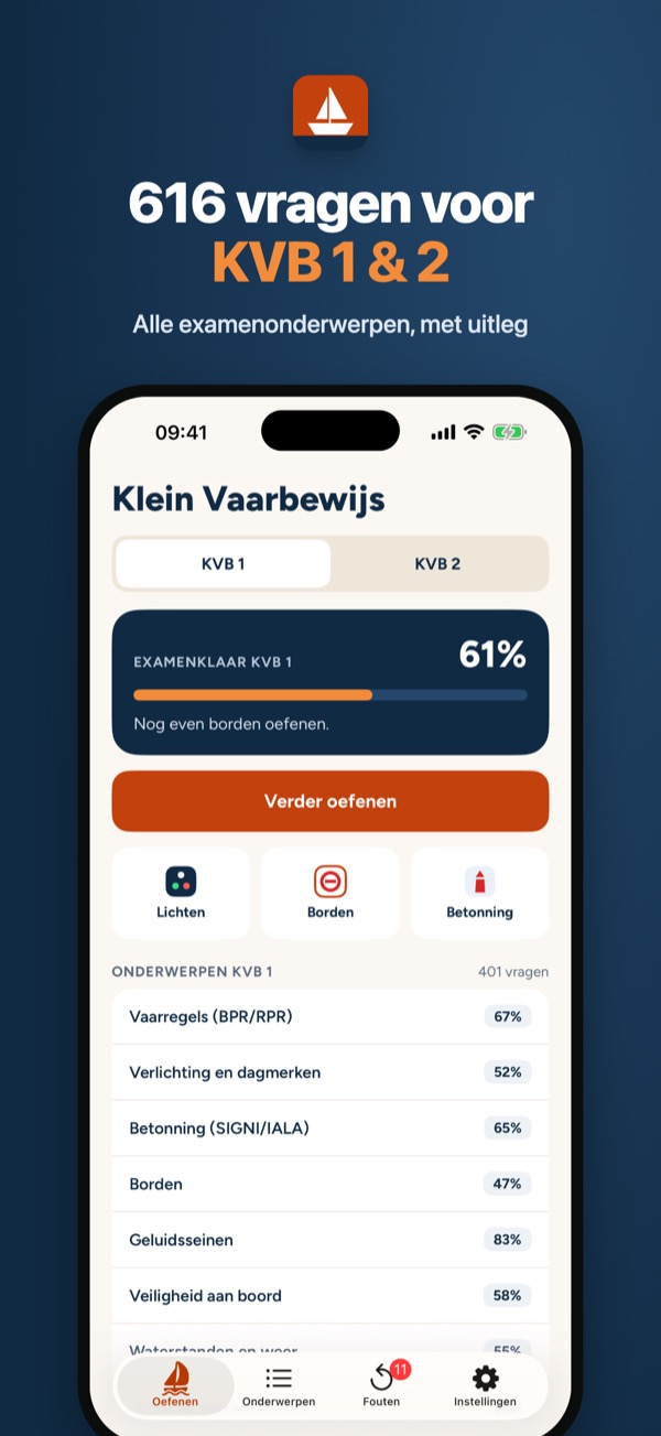 Vaarbewijs KVB 1 & 2 Oefenen – Screenshot 1