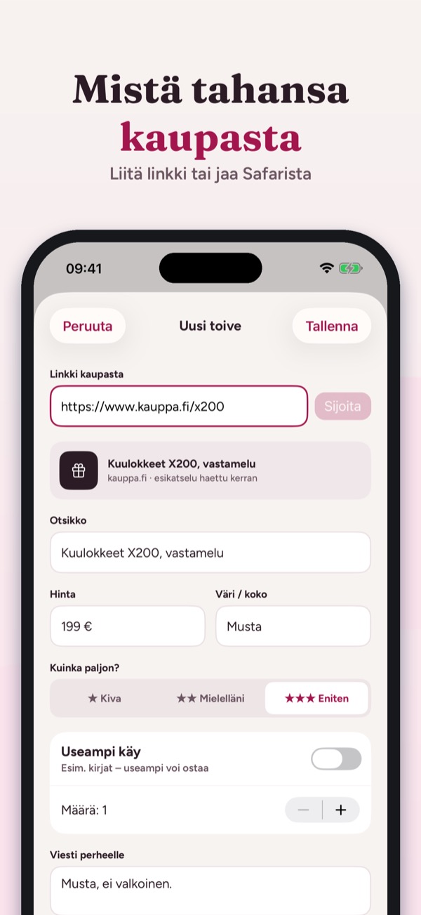 Toivelista – lahjalista 2