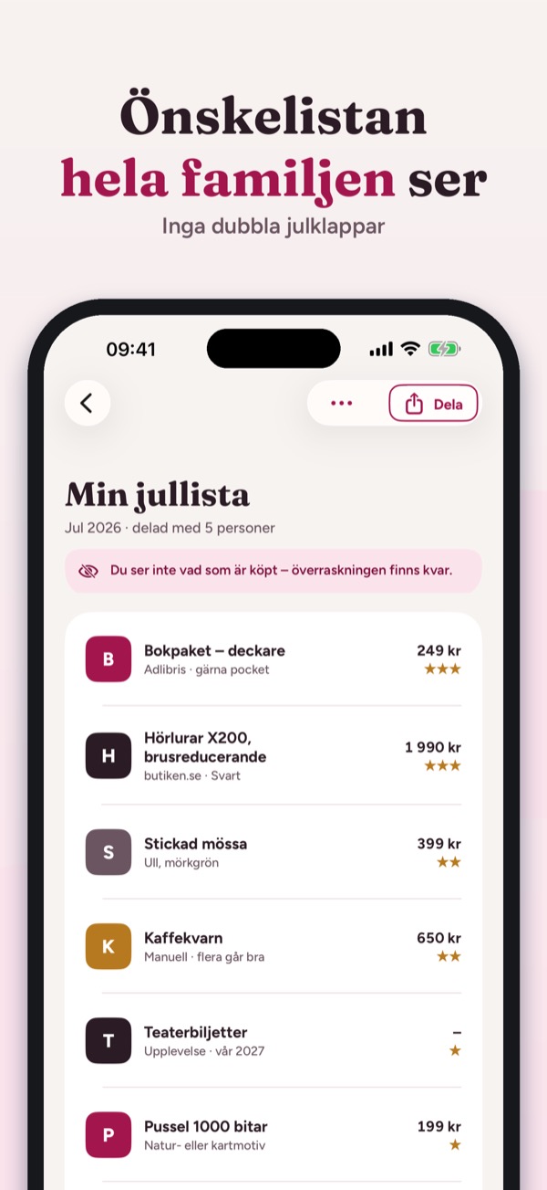 Önskelista – julklappar 1