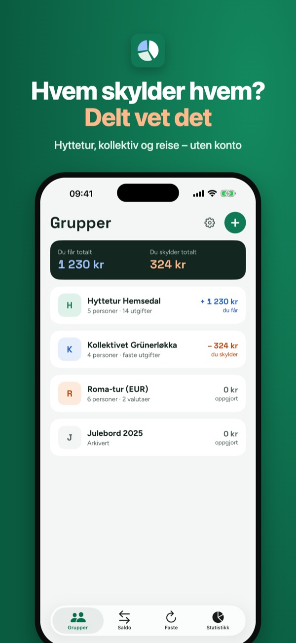 Delt – del utgifter – 1