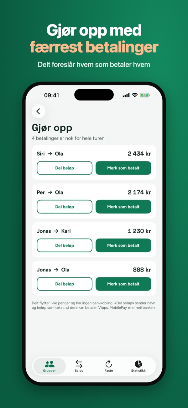 Delt – del utgifter – 3