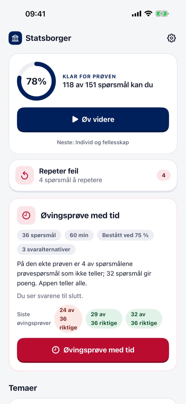 Statsborgerprøven 2026/2027 – Screenshot 1